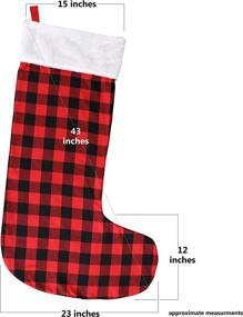 img 2 attached to 🧦 Jumbo Red Buffalo Plaid Christmas Stocking: 43-Inches Tall - Iconikal Product Review