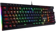 🎮 exquisite gaming experience: redragon k580 vata rgb backlit mechanical keyboard with macro keys, media controls, and macro recording (brown switches) logo