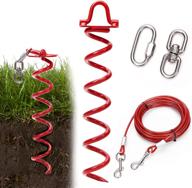 🐾 32ft dog tie out cable and stake for camping and yard outside - no tangle spiral ground anchor stake for small to large pets up to 125 lbs by thankspaw logo