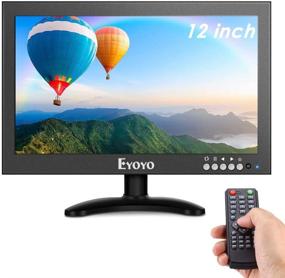 img 4 attached to 🖥️ "Монитор Eyoyo 12 '' HDMI для видеонаблюдения: металлический корпус, пульт дистанционного управления, несколько входов, встроенные динамики - идеально подходит для ПК, камеры безопасности, Raspberry Pi