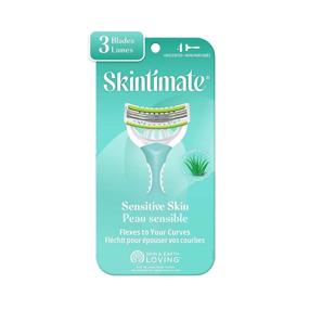 img 4 attached to Skintimate 3 Blade Disposable Razor for Sensitive Skin - Pack of 12 (4 Count x 3) - Varying Packaging Options