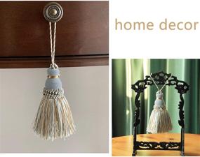 img 2 attached to Handmade Craft Charms 2Pcs Tassel Key Tassel with Loops DIY Accessories Soft Elegant Making Curtain Home Decoration (Mix Blue, 2 pcs)