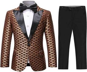 img 4 attached to Tuxedo Paisley Pieces Blazer Wedding Boys' Clothing and Suits & Sport Coats