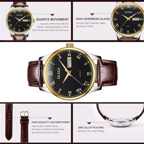 img 2 attached to OLEVS Women's Business Dress Watches - Ladies' Brown Leather Strap Big Face Dress Watch with Calendar Day Date, Waterproof, Luminous, Classic Casual Retro Band - Quartz Wristwatch for Females, Ideal Gift