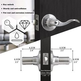 img 2 attached to 🚪 Modern Lever Door Handle Entry Lock - Satin Nickel Privacy Locking, Perfect for Personal Privacy Space and Bathroom