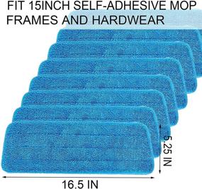 img 3 attached to Pack of 8 Premium Reusable Microfiber Spray Mop Replacement Heads - Wet Dry Mops - Compatible with Bona Floor Care System - Blue