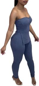 img 3 attached to Knitted Bodycon Outfits Jumpsuits Playsuits Women's Clothing