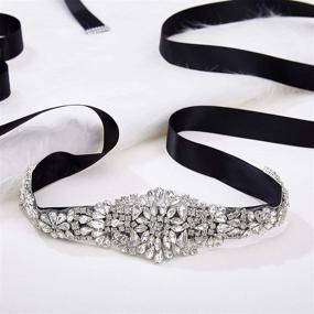 img 1 attached to 💍 Rhinestone Wedding Bridesmaid Accessories & Belts - AW BRIDAL