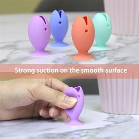 img 2 attached to 🧹 Palksky 6Pcs Suctioned Vinyl Weeding Scrap Collector: Efficient Silicone Can for Disposing Vinyl, Toothbrush Head Covers, & Makeup Brushes