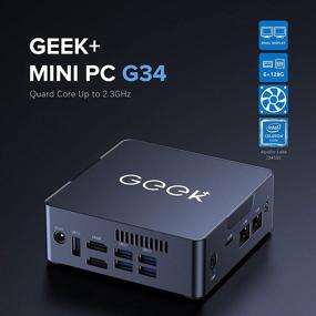 img 2 attached to 💻 GEEK+ Мини ПК: Intel Celeron J3455, 6 ГБ DDR4 ОЗУ, 128 ГБ SSD, Графика Intel HD, Windows 10 64-разрядная, 4K / 2,4 ГГц / 5 ГГц WiFi / BT 4.2, Микро-настольный компьютер