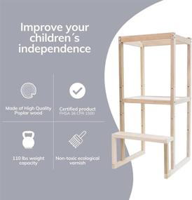 img 1 attached to Montessori Toddler Tower: Safe Learning Ladder & Assistant Kit for Children's Daily Activities