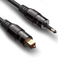 🔌 fospower 3 feet 24k gold plated toslink to mini toslink digital optical s/pdif audio cable - premium quality with metal connectors and strain-relief pvc jacket logo