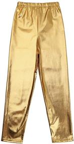 img 3 attached to Agoky Metallic Leggings Gymnastic Stretchy