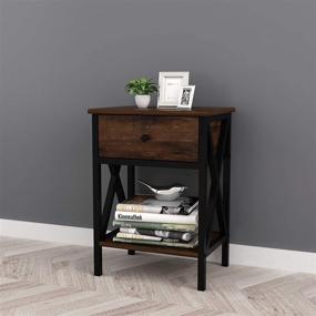 img 2 attached to RAAMZO X Design Versatile Nightstands Storage