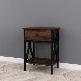 img 3 attached to RAAMZO X Design Versatile Nightstands Storage