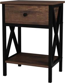 img 1 attached to RAAMZO X Design Versatile Nightstands Storage