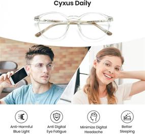 img 3 attached to 👓 Cyxus Round Retro Blue Light Blocking Glasses for Men and Women: Anti-Eyestrain Computer Eyeglasses