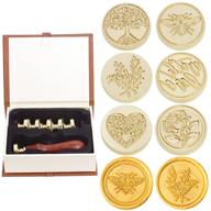 swangsa vintage wax seal stamp set - 6 sealing wax stamp heads + 1 wooden handle sealing stamp kit (tree of life design) logo