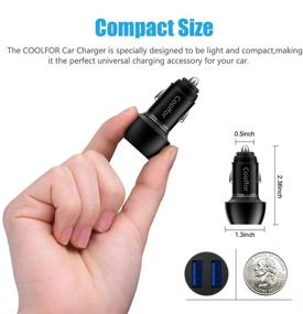 img 1 attached to 🔌 COOLFOR Fast USB Car Charger Adapter - Quick Charge 3.0, 36W Aluminum Car Charger for iPhone Xs/XS Max/XR/X/8/7, iPad Pro/Air 2, Samsung Galaxy S9/S8/S7/S6 Edge, Google Pixel, LG & More - Black