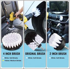 img 1 attached to 🧽 HIWARE 16 Pcs Drill Brush Car Detailing Kit - Ultimate Cleaning Solution for Car Interior, Boat, Carpet Upholstery, Bathroom - Polishing, Buffing, and Power Scrubbing with Extendable Attachment