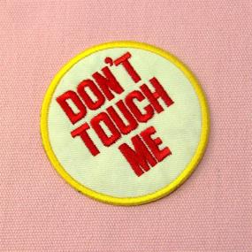 img 1 attached to 🙅 Don't Touch Me Embroidered Applique Patch: A Convenient Iron On or Sew On Solution