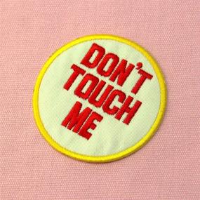 img 2 attached to 🙅 Don't Touch Me Embroidered Applique Patch: A Convenient Iron On or Sew On Solution