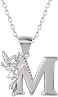 enchanting disney tinkerbell initial pendant necklace: magical girls' jewelry logo