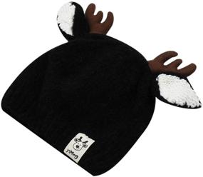 img 2 attached to 🎩 Rarity US Kids Winter Hat | Toddler Pom Pom Knit Antlers Hats | Lined Plush Earflap Winter Warm Cap for Girls Boys Baby