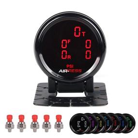 img 4 attached to 🔧 Premium Air Suspension Pressure Gauge with 7-Color LCD Display - Universal, 290PSI, 16.5ft Sensor Cable