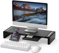 💻 havit monitor stand riser with drawer and phone stand - storage organizer for desk, computer, pc monitor logo