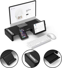 img 2 attached to 💻 Havit Monitor Stand Riser with Drawer and Phone Stand - Storage Organizer for Desk, Computer, PC Monitor