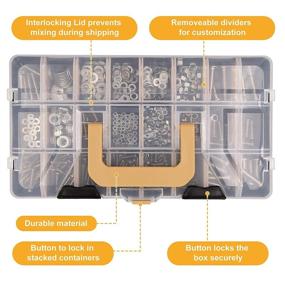 img 2 attached to 🔩 Leanking 1,760 Piece Hardware Assortment Kit for Bolts, Nuts, Washers, Metal & Wood Screws (3 Trays)