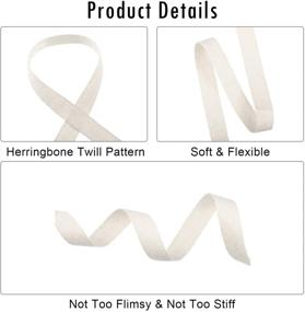 img 1 attached to 🎀 Soft Twill Tape Ribbon - Herringbone Webbing Tape for DIY Craft Making, Sewing Twill Ribbon in Natural Beige (1/2 Inch, 27 Yards)