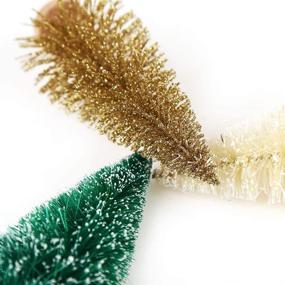 img 2 attached to 🎄 Christmas Room Decor: 30 Miniature Sisal Frosted Christmas Trees for Tabletop Ornaments & Crafts