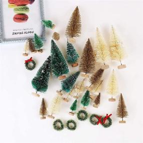 img 1 attached to 🎄 Christmas Room Decor: 30 Miniature Sisal Frosted Christmas Trees for Tabletop Ornaments & Crafts