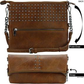 img 1 attached to Lightweight Brown & Black Women's Crossbody Purses - Medium Size Bags That Easily Convert to Clutch Purses