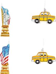 img 2 attached to 🎄 2021 Handmade Glass Blown Ornaments - Set of 2 pcs NY Travelers: New York Taxi Cab and Statue of Liberty - Perfect Christmas Tree Decorations