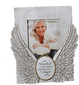 img 3 attached to 🖼️ Abbey Gift Angel Wings Picture Frame, 7.75 x 8.63&#34; - 56216T