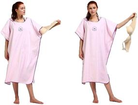 img 3 attached to 🏖️ Quick-Drying Microfiber Wetsuit Changing Towel Bath Robe Poncho - Hooded Design, One Size Fits All