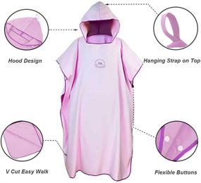 img 1 attached to 🏖️ Quick-Drying Microfiber Wetsuit Changing Towel Bath Robe Poncho - Hooded Design, One Size Fits All