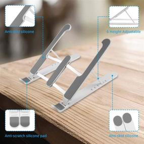 img 1 attached to 📱 UKON Laptop Stand: Portable, Plastic Foldable Notebook Stand with 6 Height Levels - White