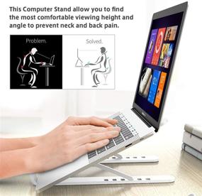 img 3 attached to 📱 UKON Laptop Stand: Portable, Plastic Foldable Notebook Stand with 6 Height Levels - White