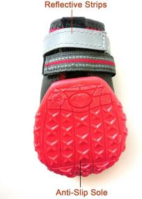 img 2 attached to 👟 Xanday Breathable Dog Boots: Mesh Shoes with Reflective Straps & Wear-Resisting Soles [4pcs]