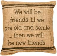 👫 бархатная подушка «деревенский дом» - вечная дружба по мере старения - 8" х 8 логотип