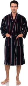 img 1 attached to Navy Red Stripes Kimono Bathrobe: The Ultimate TowelSelections for Unmatched Style and Comfort