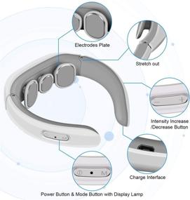 img 1 attached to 🔌 Глубокий массажер шеи на электрической основе для облегчения боли, беспроводное портативное водонепроницаемое устройство с 3 режимами и 15 уровнями интенсивности
