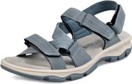 grition women's outdoor walking sandals - athletic sport hiking sandal with flat open 👟 toe, comfortable adjustable strap, waterproof water shoes for summer, casual beach trail sandals wide fit logo