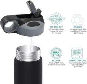 img 1 attached to BPA Free Wide Mouth Lid for Hydro Flask - Besmonon Water Bottle Lid with 2 Straws & 1 Straw Cleaner Brush