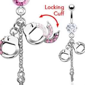 img 2 attached to Dangling Gemmed Locking Handcuffs Dangle
