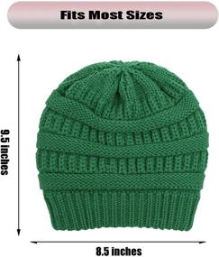 img 3 attached to 🧣 Nogewul Cute Knit Beanie Hats: Fashionable Satin-Lined Winter Skull Caps for Women and Men